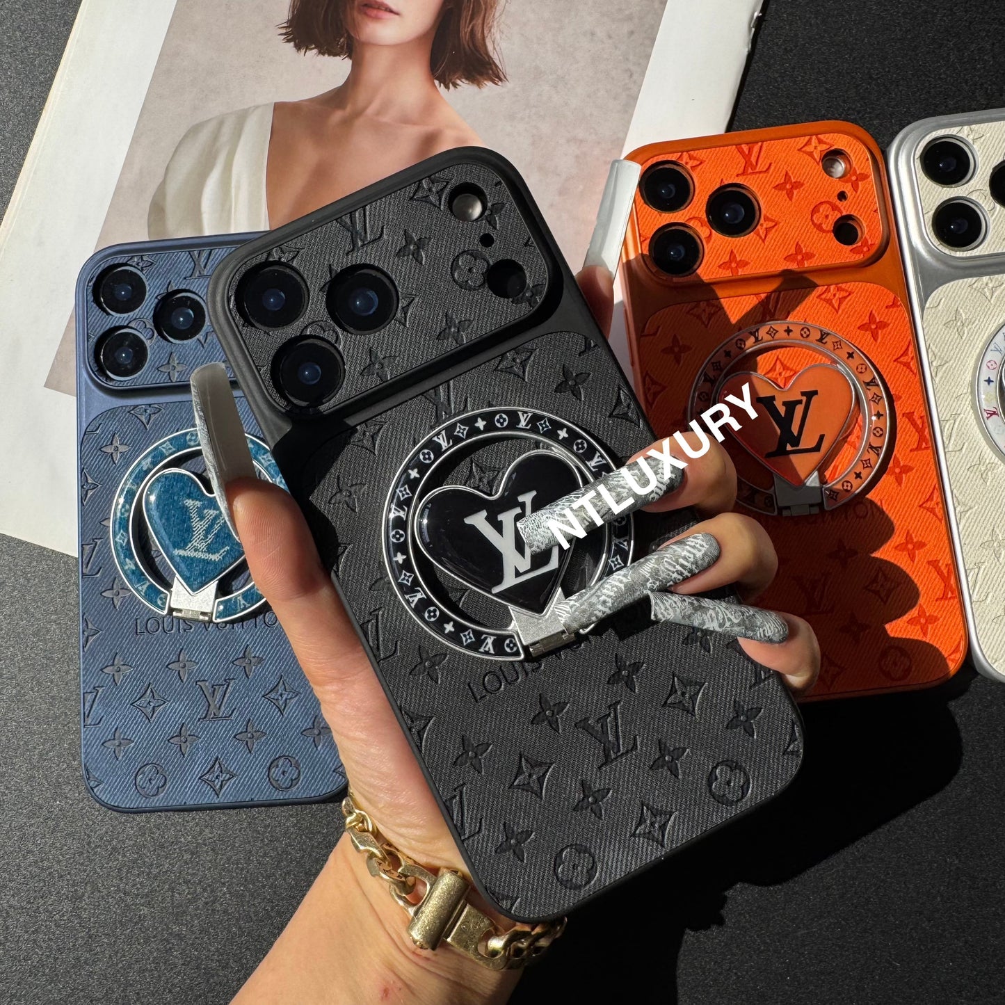 Orange Juice Denim Love Phone Case with New Magsafe Holder