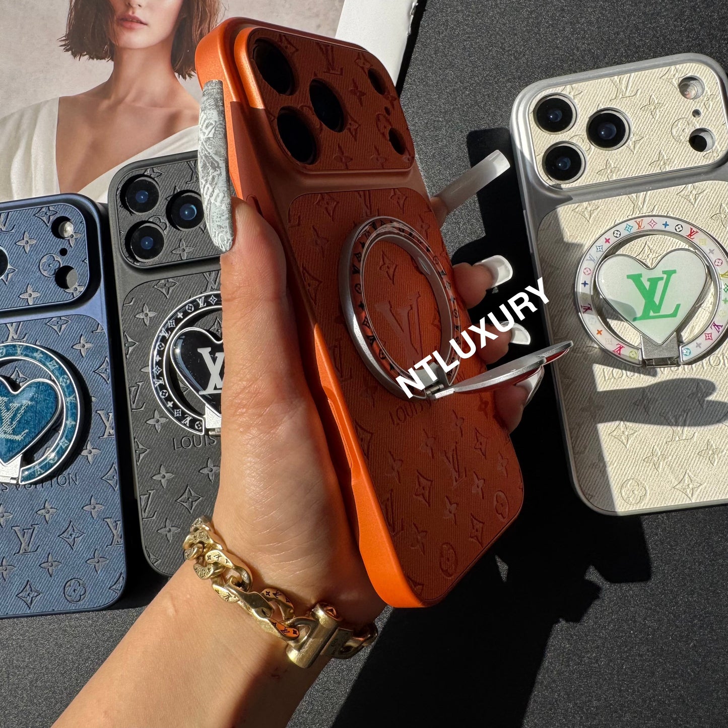 Orange Juice Denim Love Phone Case with New Magsafe Holder