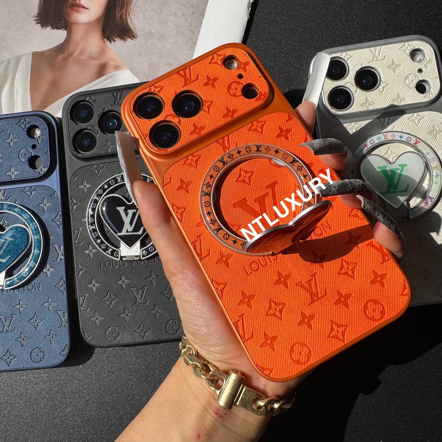 Orange Juice Denim Love Phone Case with New Magsafe Holder