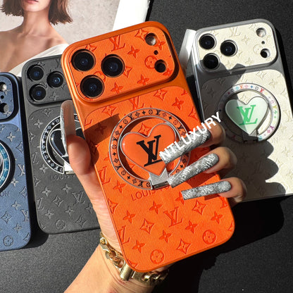 Coque de téléphone Orange Juice Denim Love avec nouveau support MagSafe