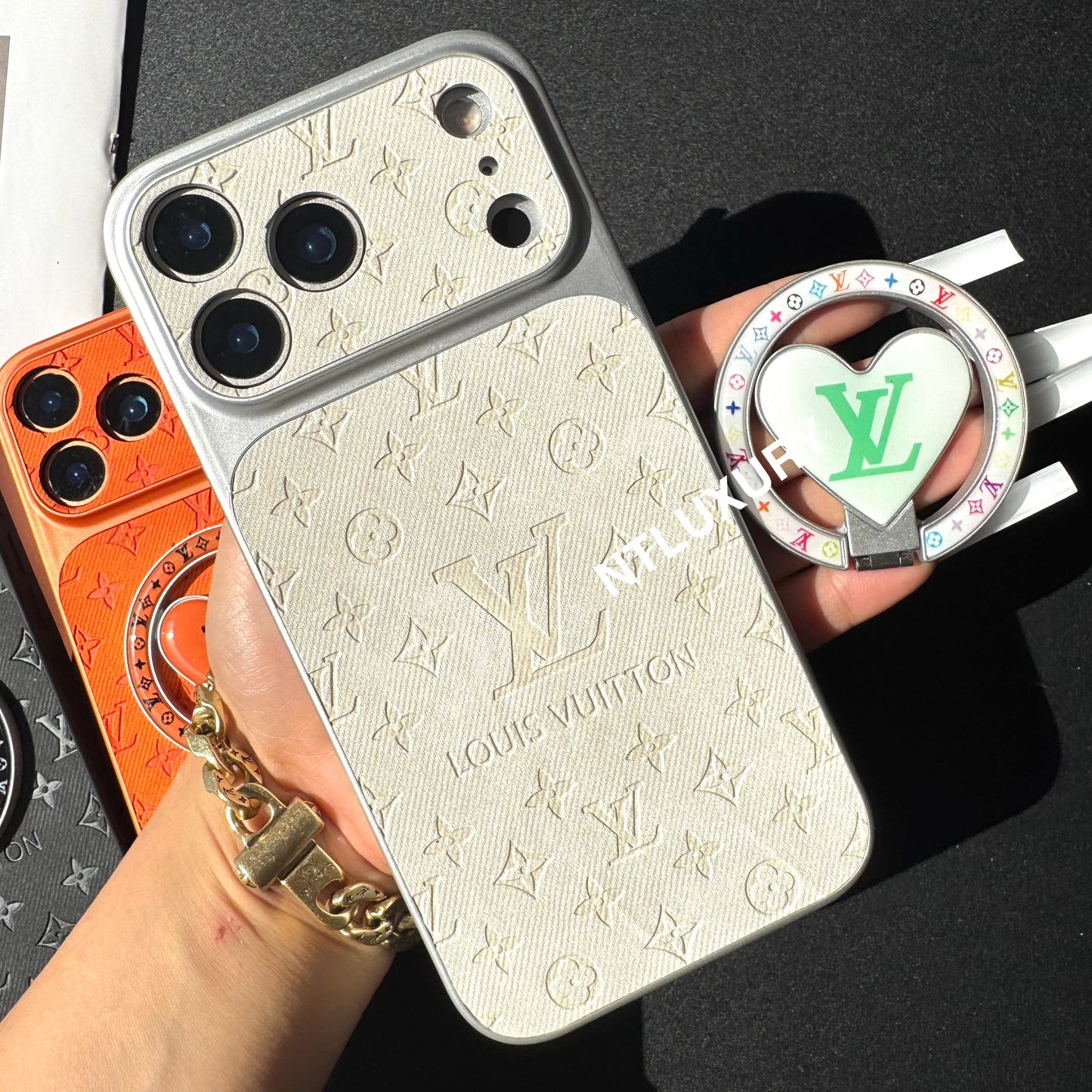 Orange Juice Denim Love Phone Case with New Magsafe Holder