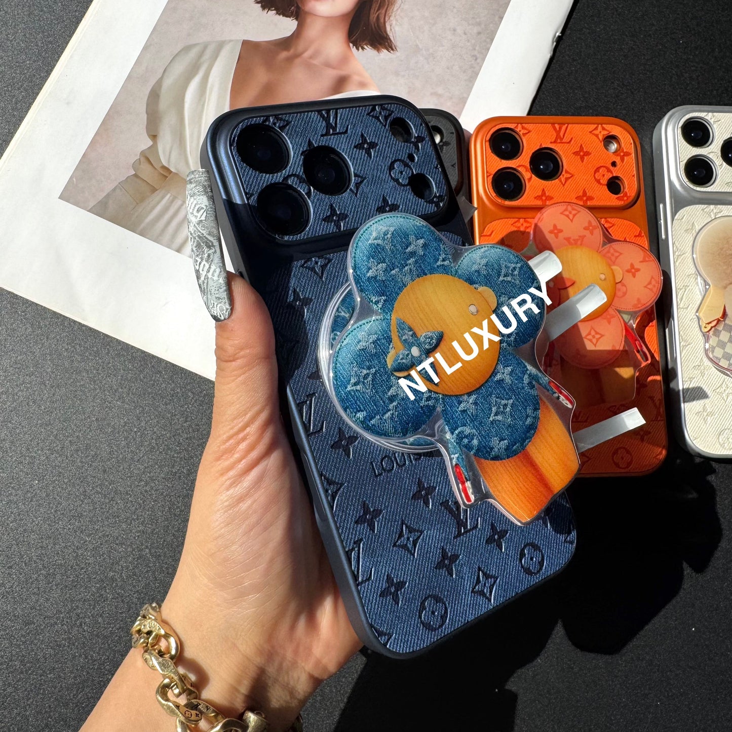 Orange Juice Denim Love Phone Case with Magsafe Holder ( Doll)
