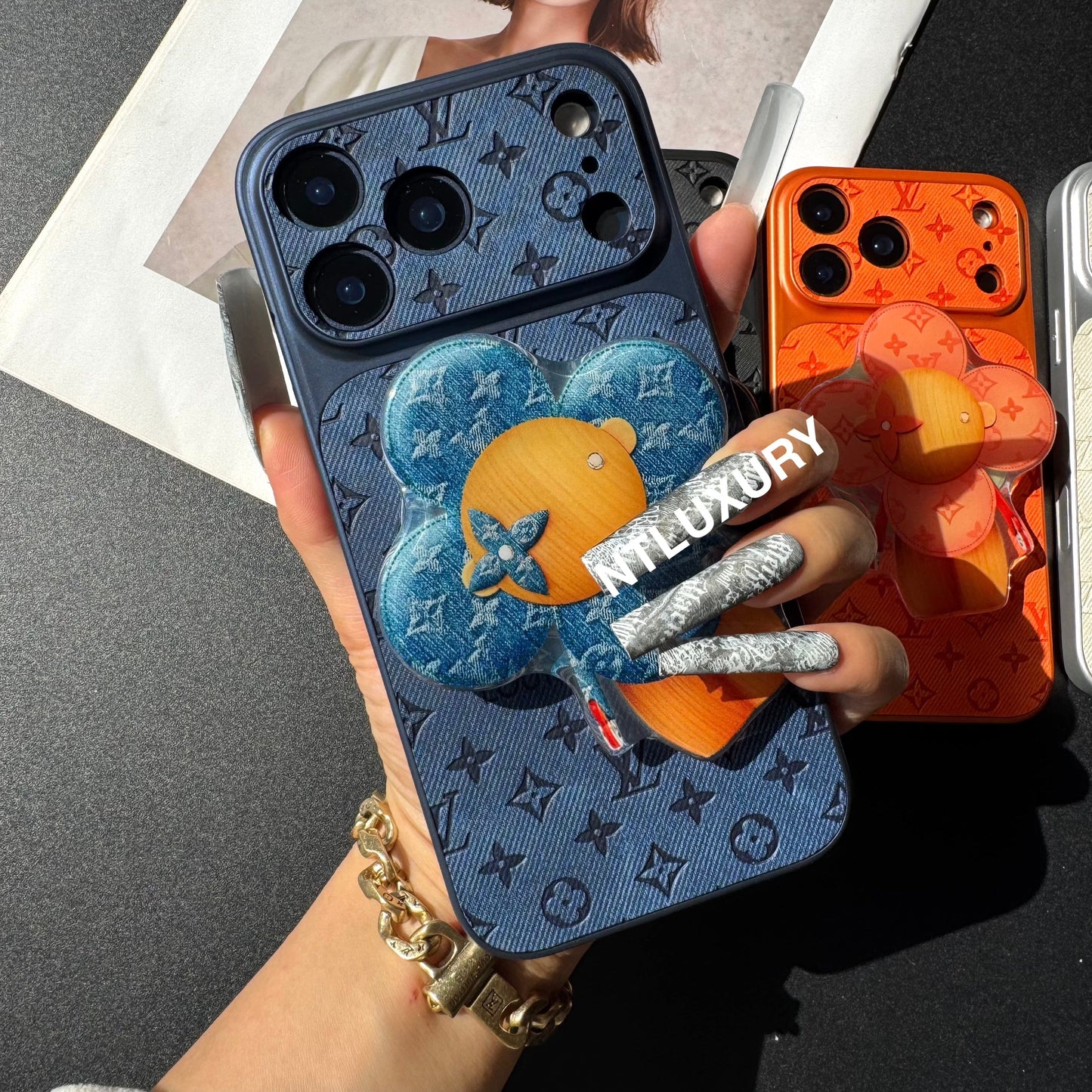 Orange Juice Denim Love Phone Case with Magsafe Holder ( Doll)