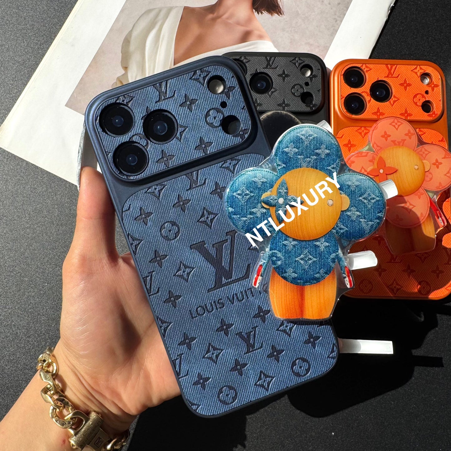 Orange Juice Denim Love Phone Case with Magsafe Holder ( Doll)