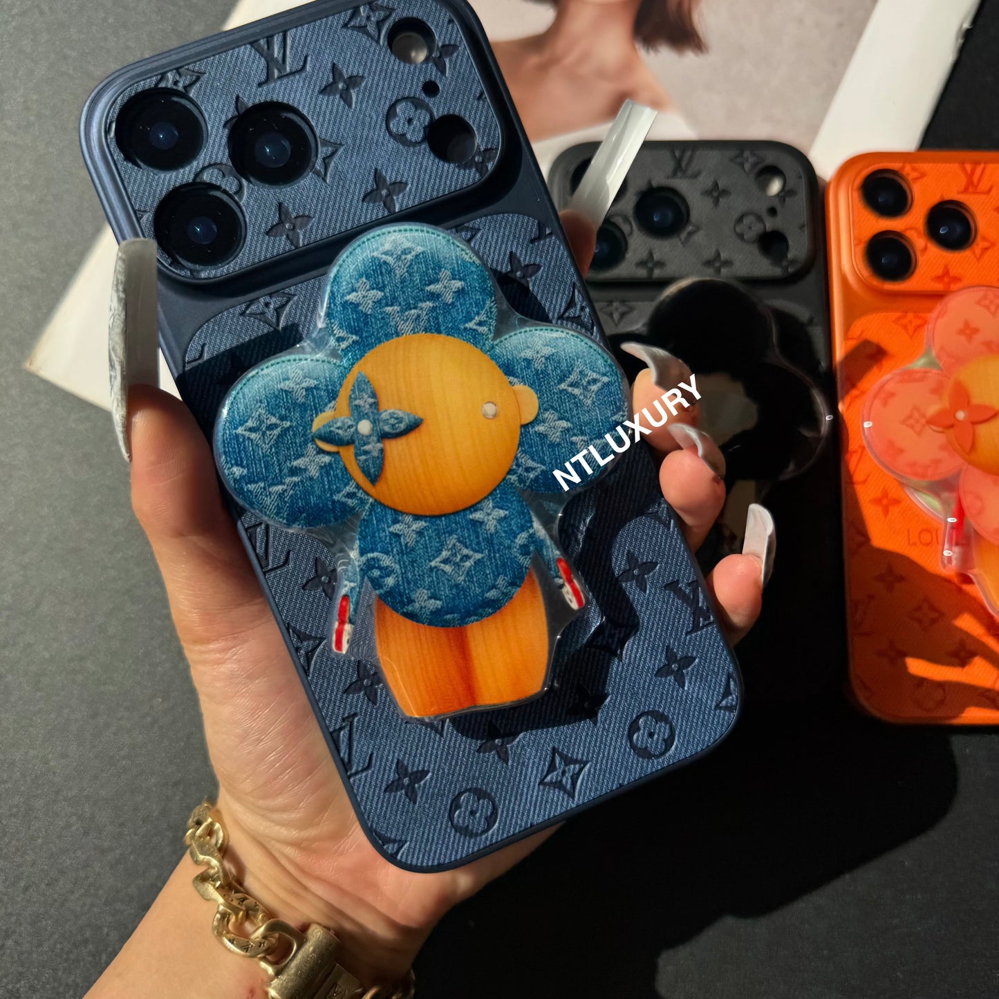 Orange Juice Denim Love Phone Case with Magsafe Holder ( Doll)