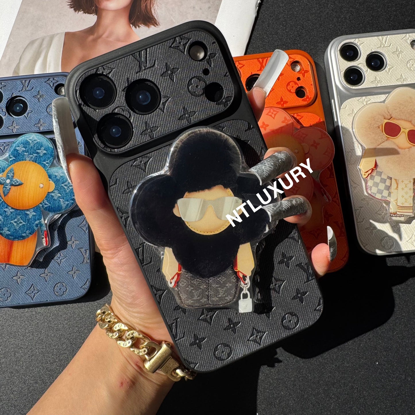 Orange Juice Denim Love Phone Case with Magsafe Holder ( Doll)