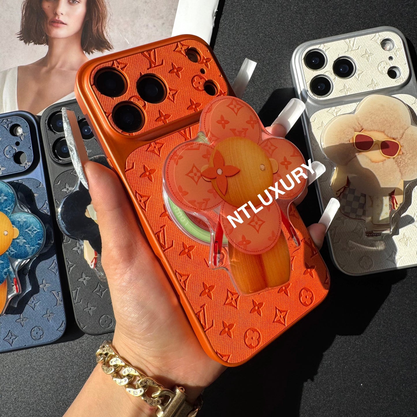 Orange Juice Denim Love Phone Case with Magsafe Holder ( Doll)