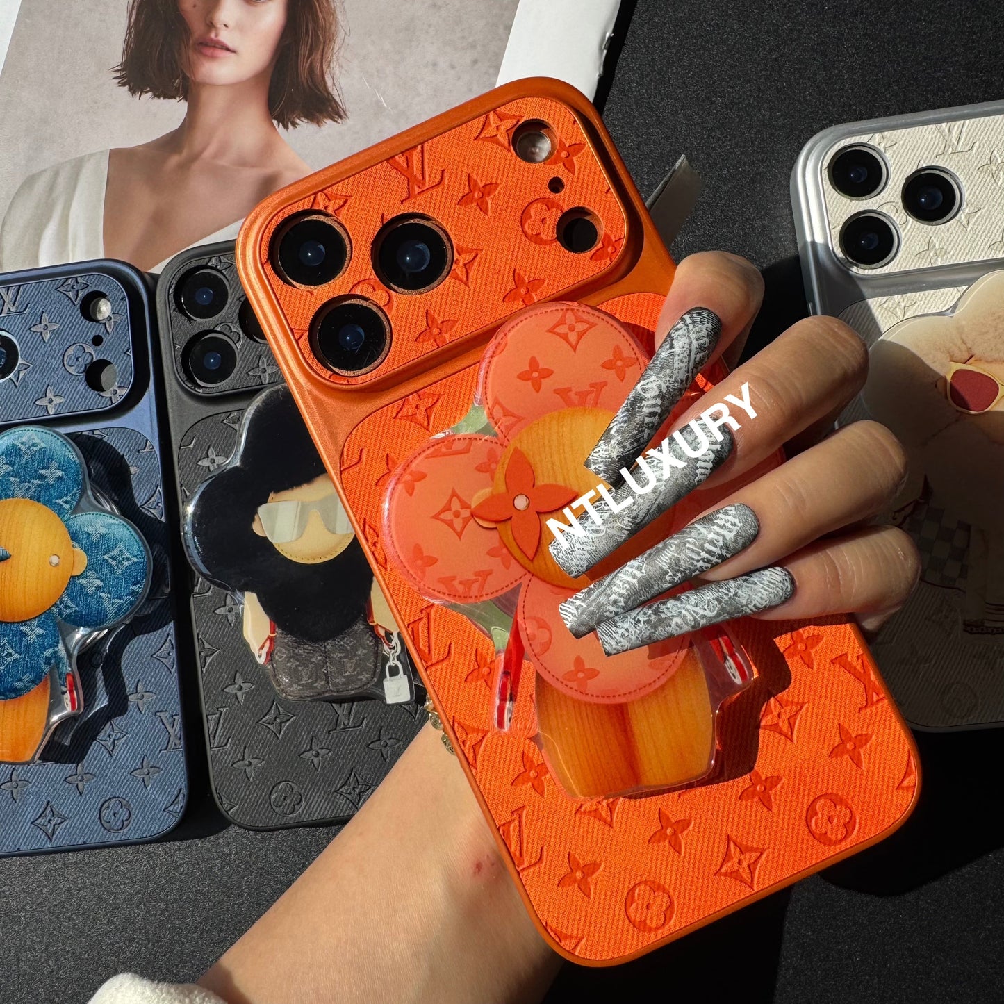 Orange Juice Denim Love Phone Case with Magsafe Holder ( Doll)
