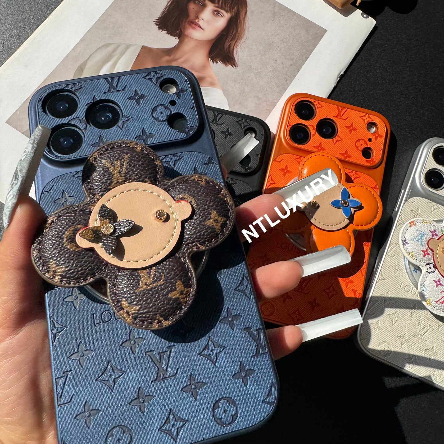 Orange Juice Denim Love Phone Case with Magsafe Holder (Wood Doll)