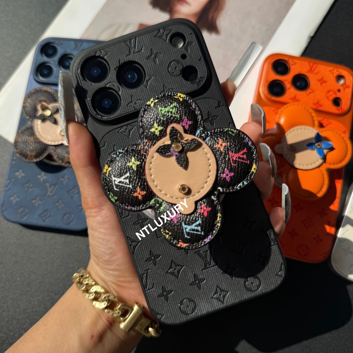 Orange Juice Denim Love Phone Case with Magsafe Holder (Wood Doll)