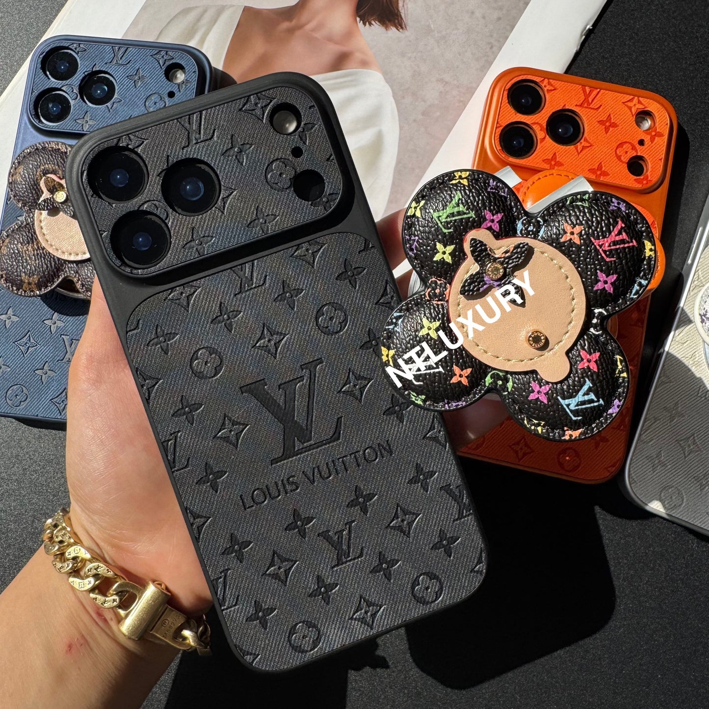 Orange Juice Denim Love Phone Case with Magsafe Holder (Wood Doll)