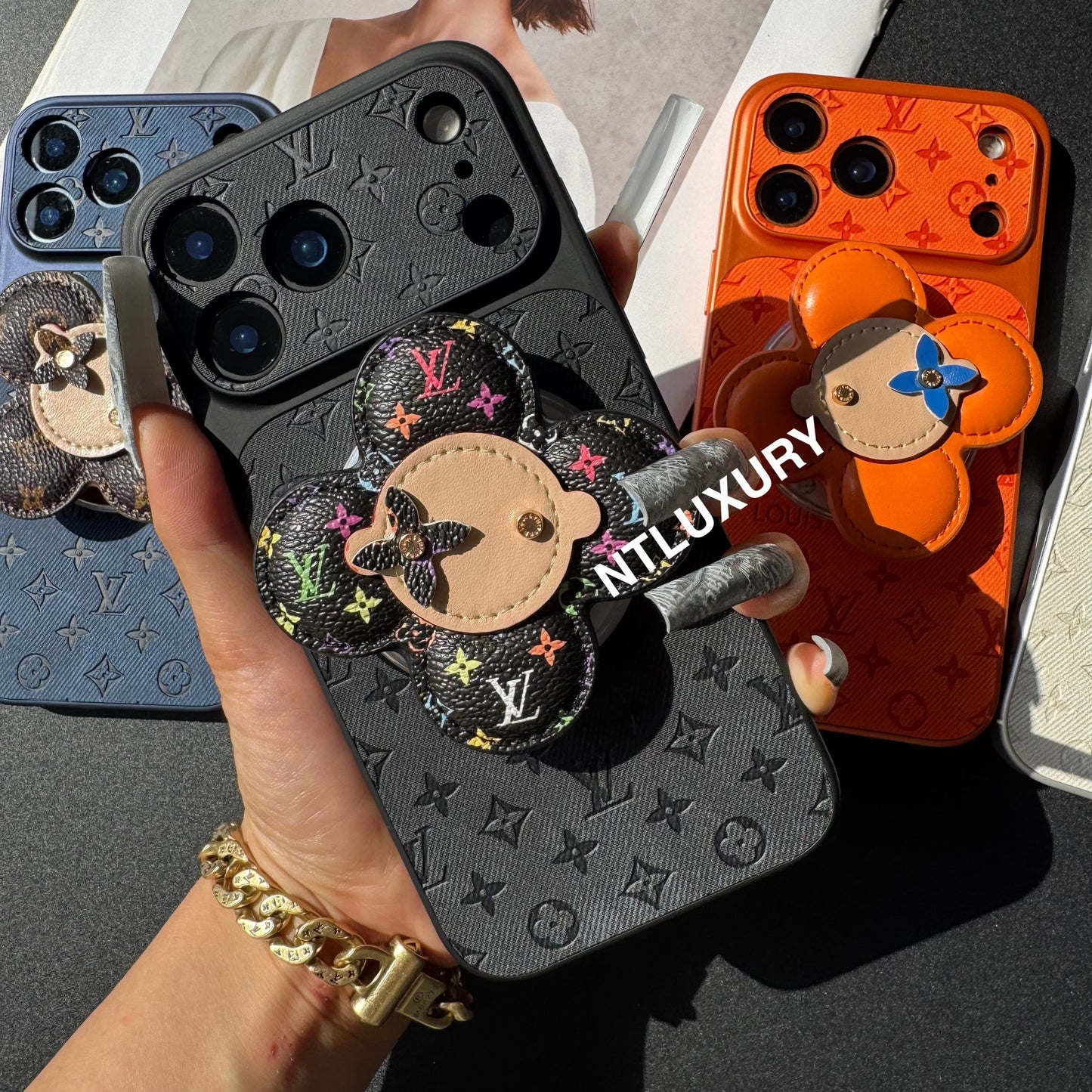 Orange Juice Denim Love Phone Case with Magsafe Holder (Wood Doll)