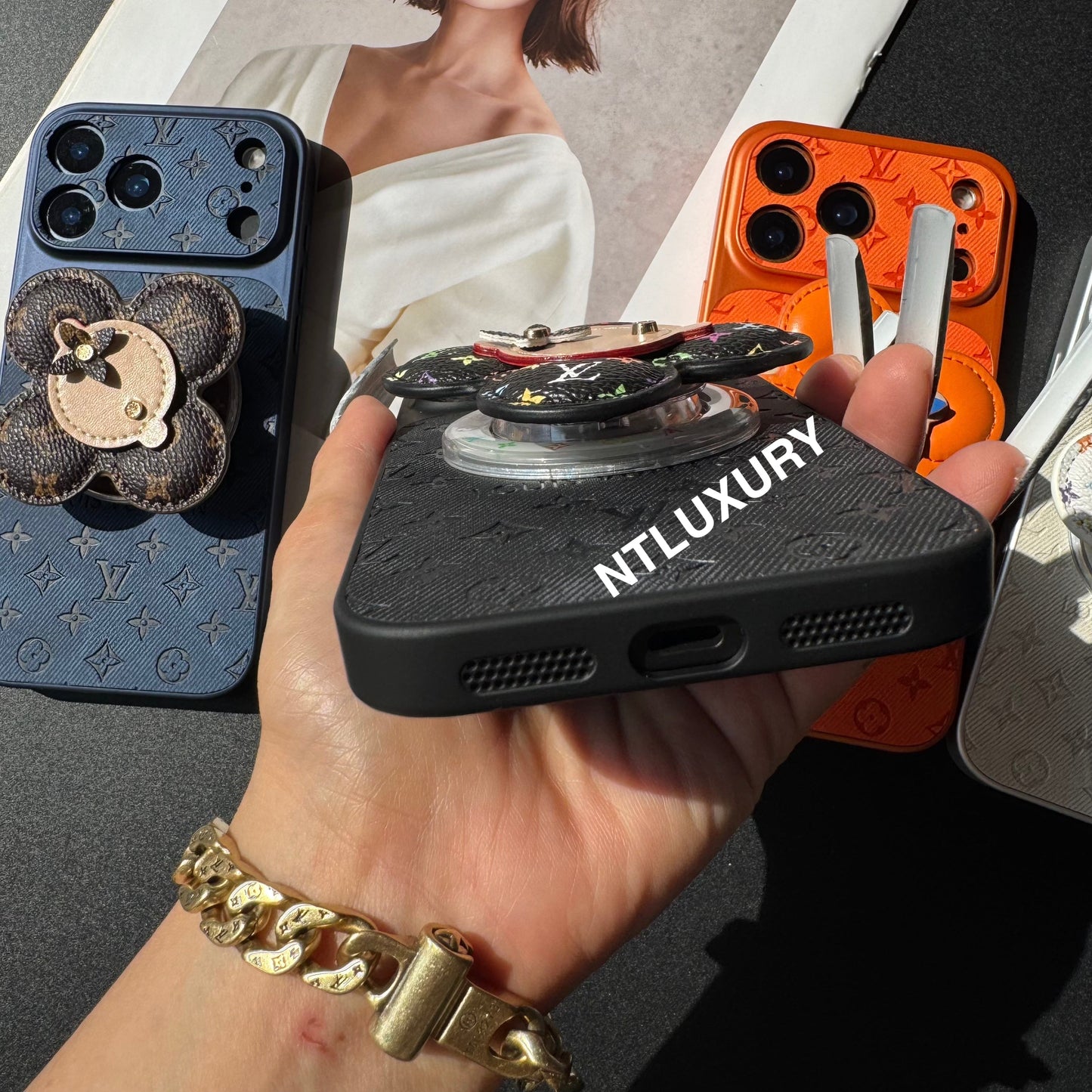 Orange Juice Denim Love Phone Case with Magsafe Holder (Wood Doll)