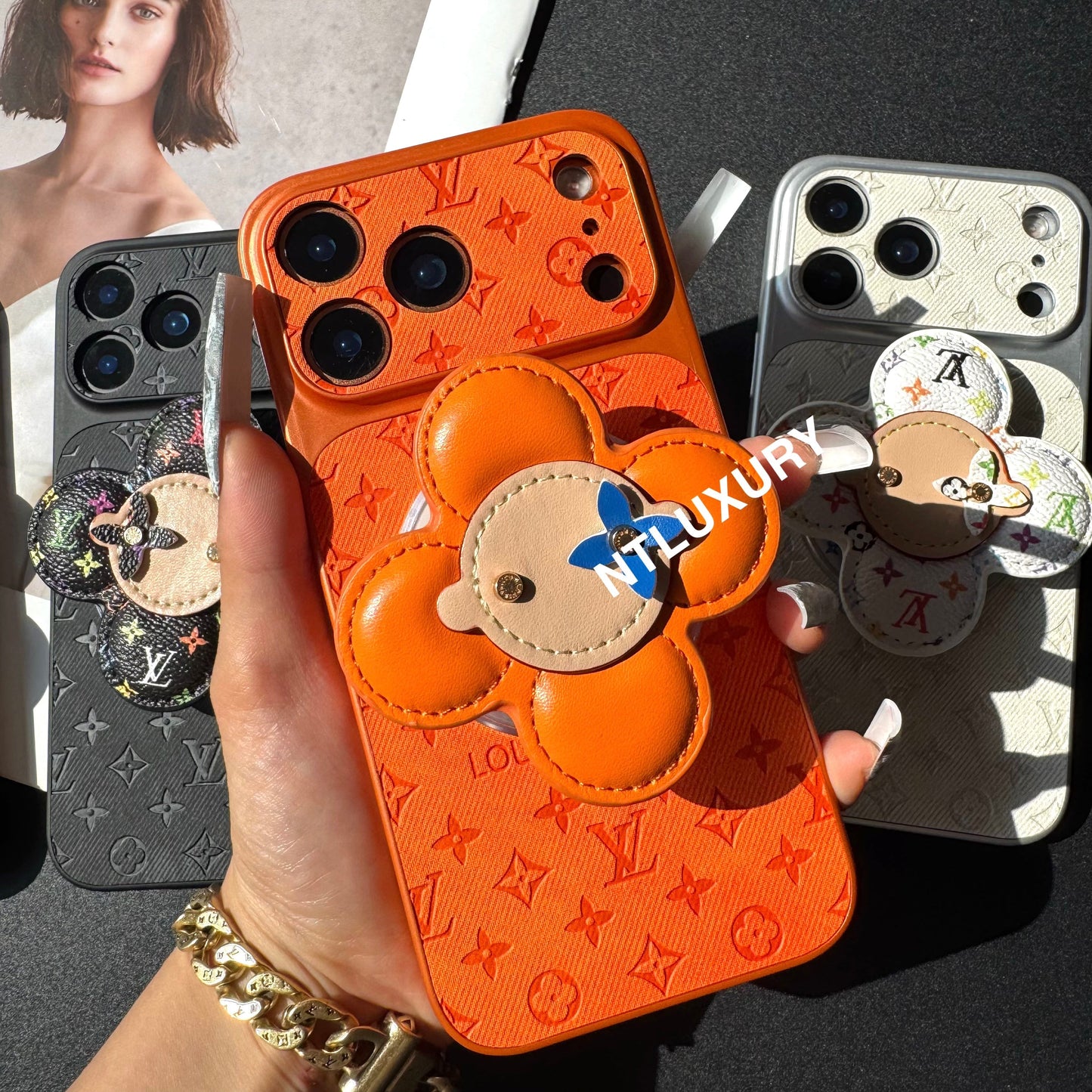 Orange Juice Denim Love Phone Case with Magsafe Holder (Wood Doll)