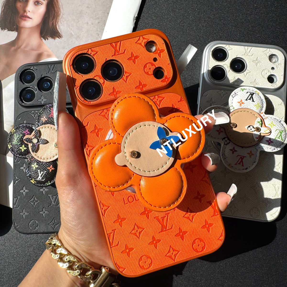 Orange Juice Denim Love Phone Case with Magsafe Holder (Wood Doll)
