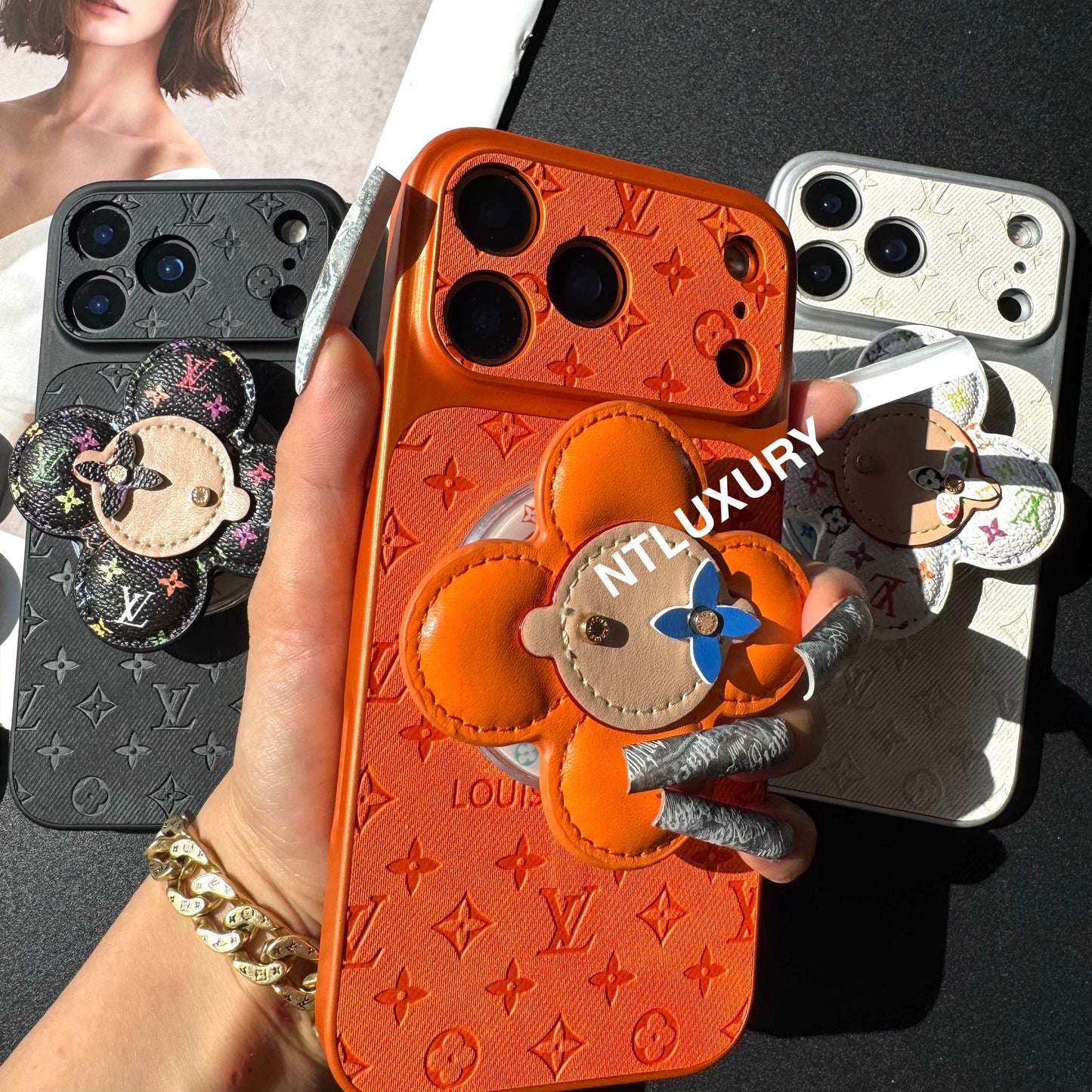 Orange Juice Denim Love Phone Case with Magsafe Holder (Wood Doll)