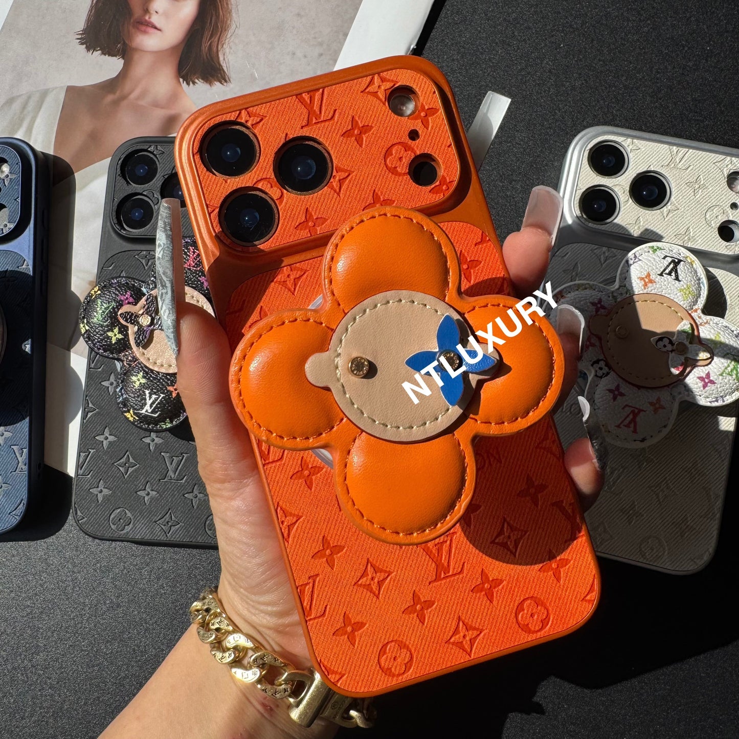 Orange Juice Denim Love Phone Case with Magsafe Holder (Wood Doll)