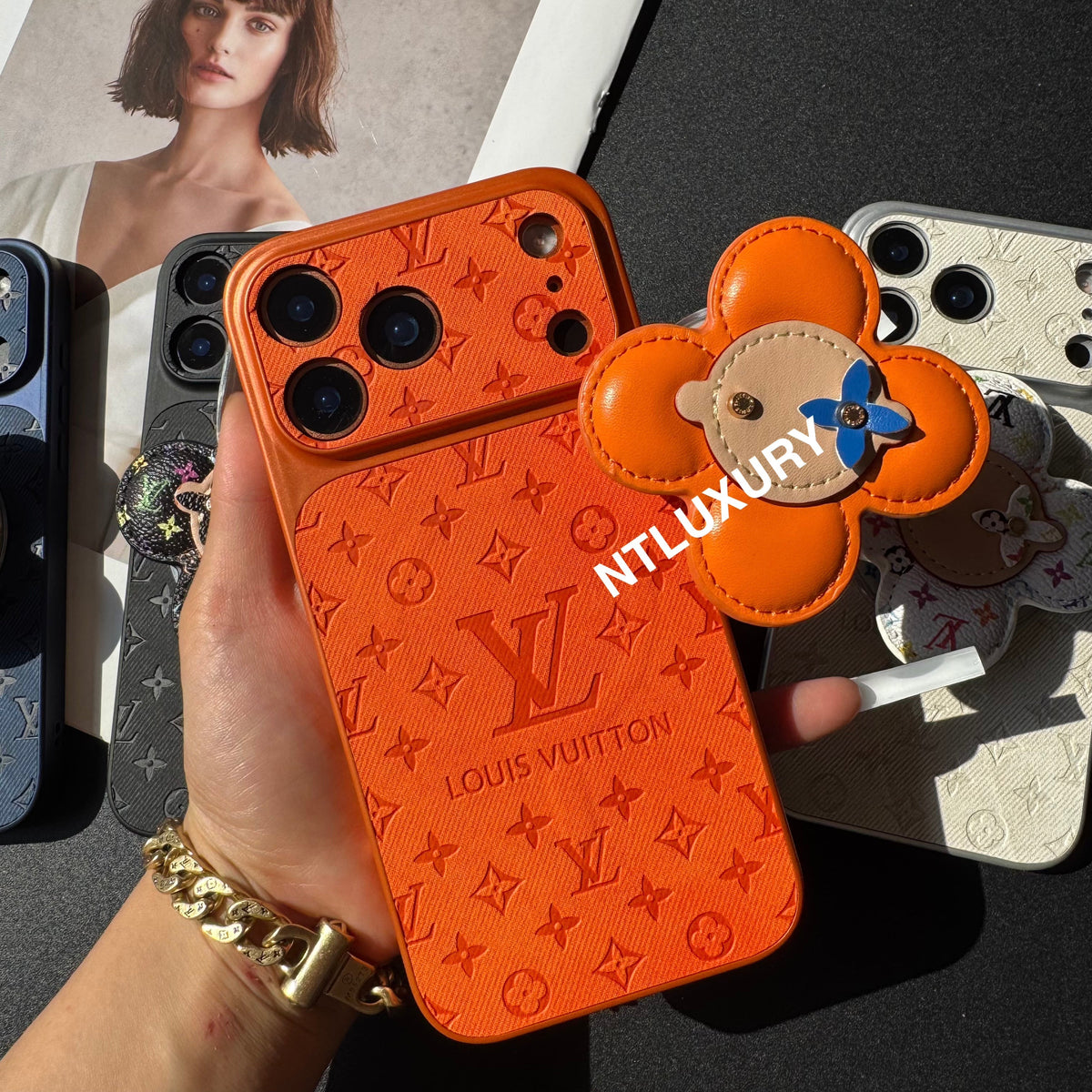 Orange Juice Denim Love Phone Case with Magsafe Holder (Wood Doll)