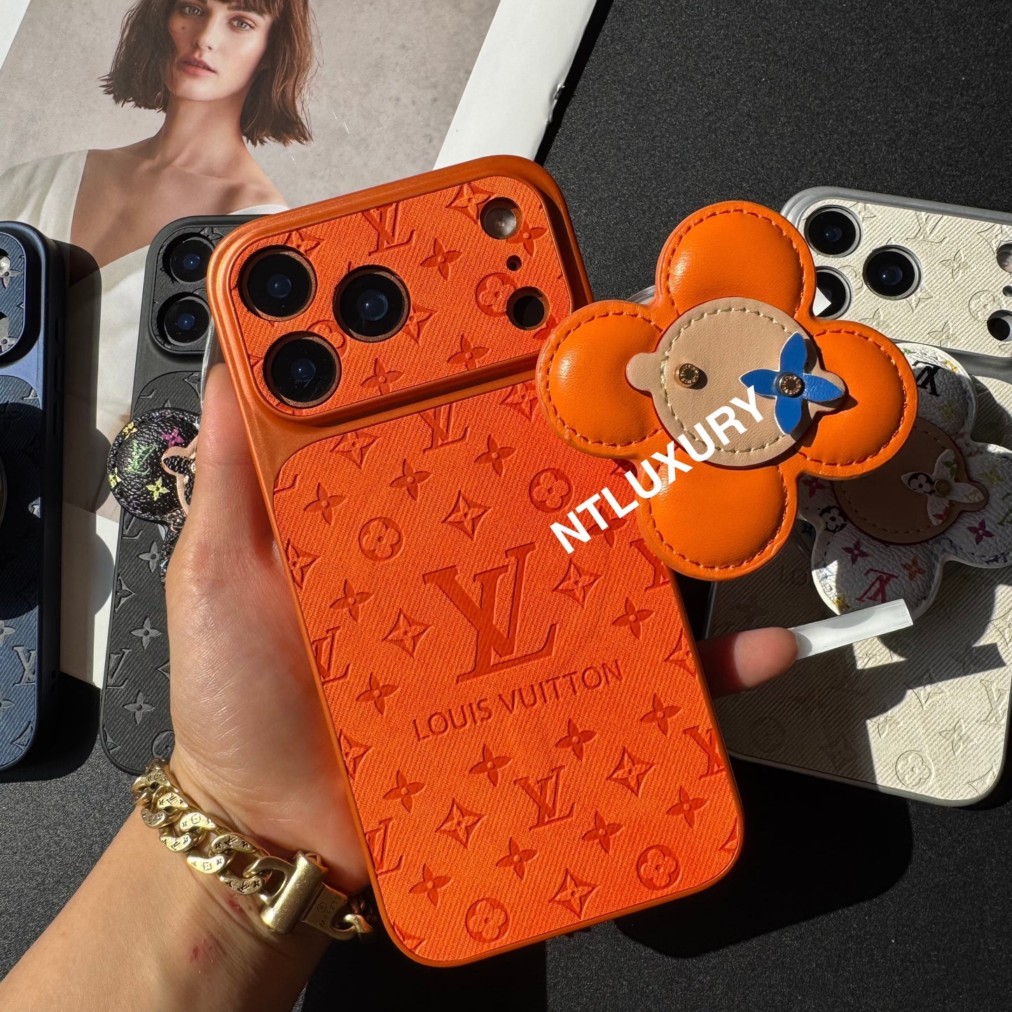 Orange Juice Denim Love Phone Case with Magsafe Holder (Wood Doll)