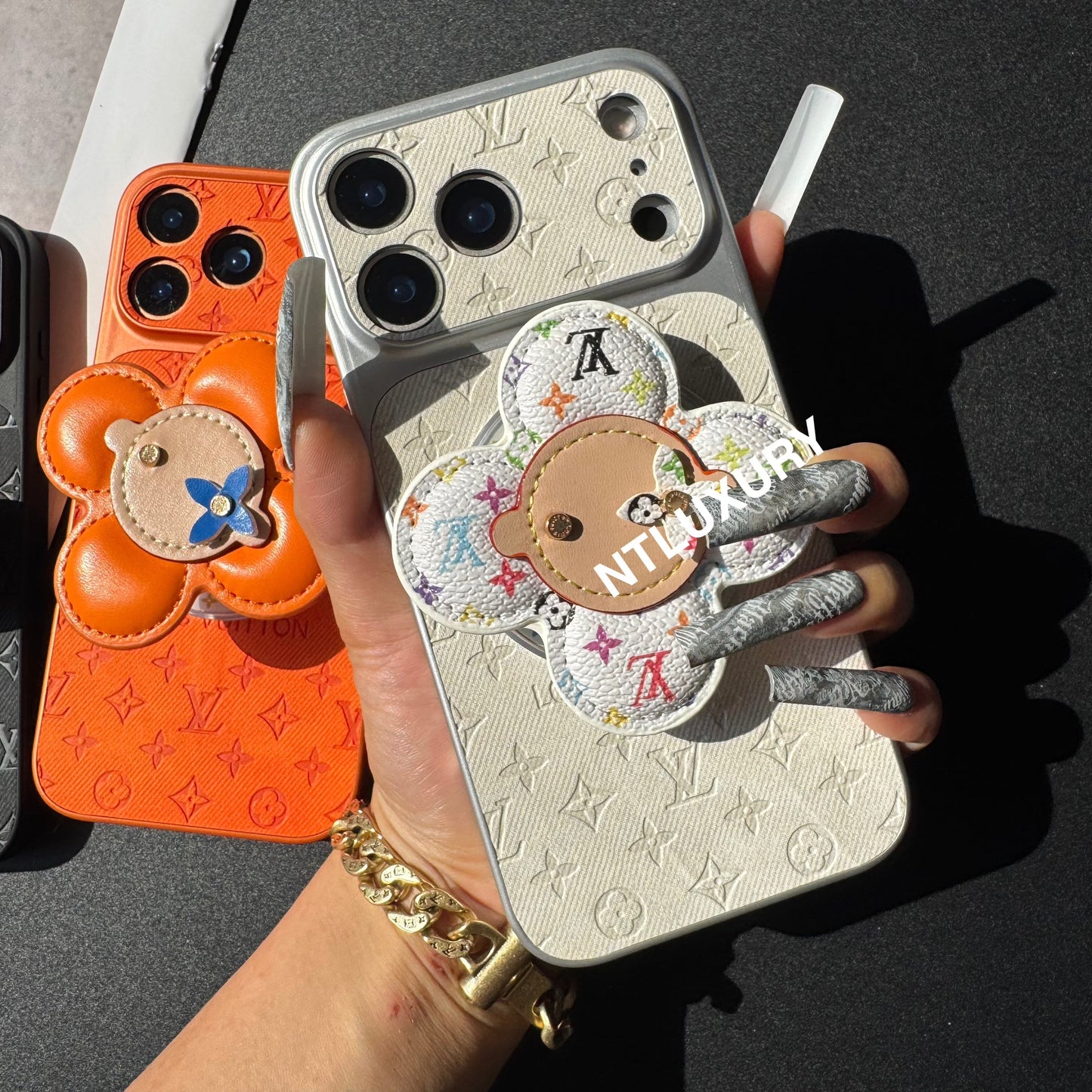 Orange Juice Denim Love Phone Case with Magsafe Holder (Wood Doll)