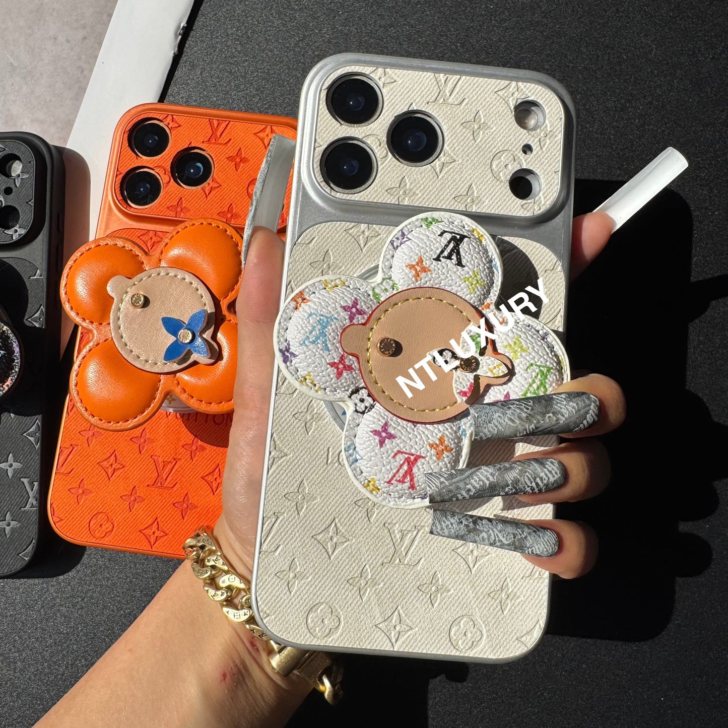Orange Juice Denim Love Phone Case with Magsafe Holder (Wood Doll)