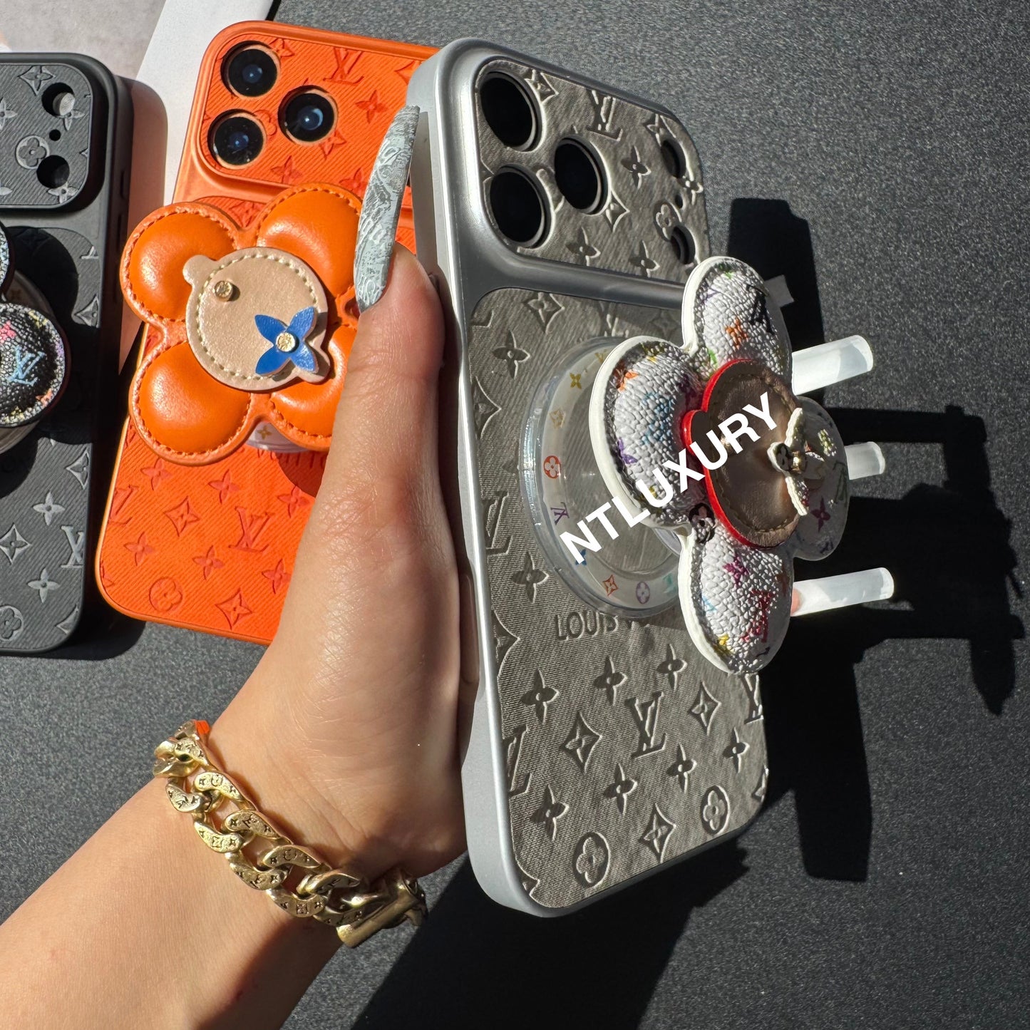 Orange Juice Denim Love Phone Case with Magsafe Holder (Wood Doll)