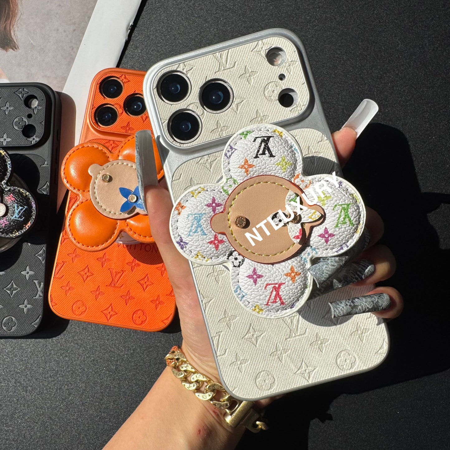 Orange Juice Denim Love Phone Case with Magsafe Holder (Wood Doll)