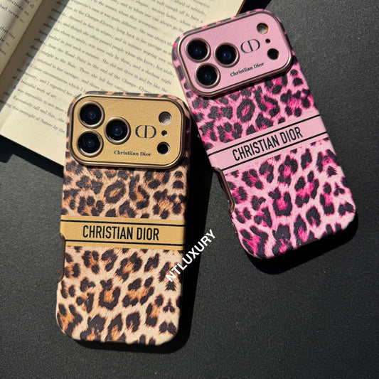 Coque de téléphone imprimé léopard avec motif cœur