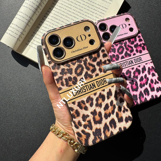 Coque de téléphone imprimé léopard avec motif cœur
