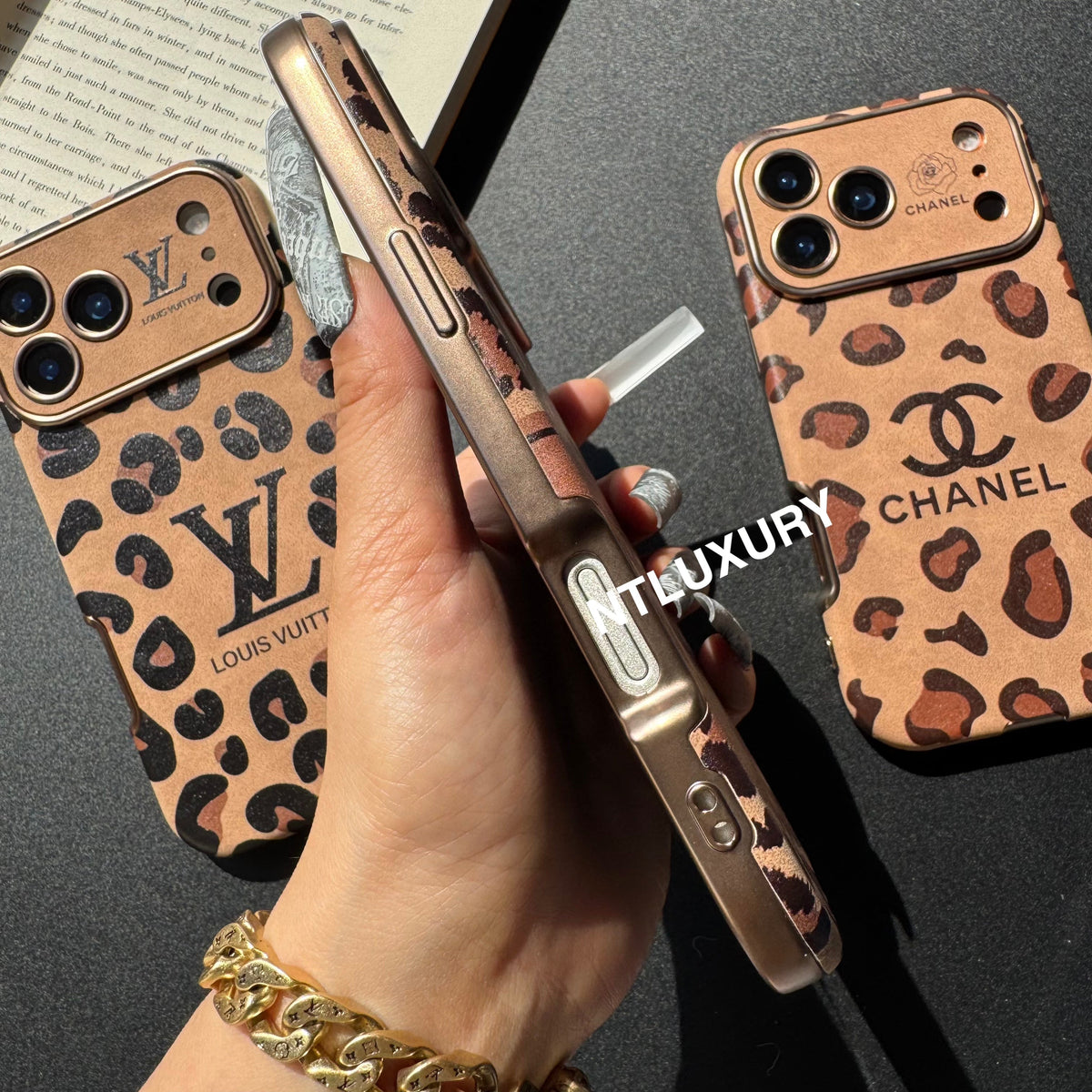 Coffee Leopard Design Love Phone Case