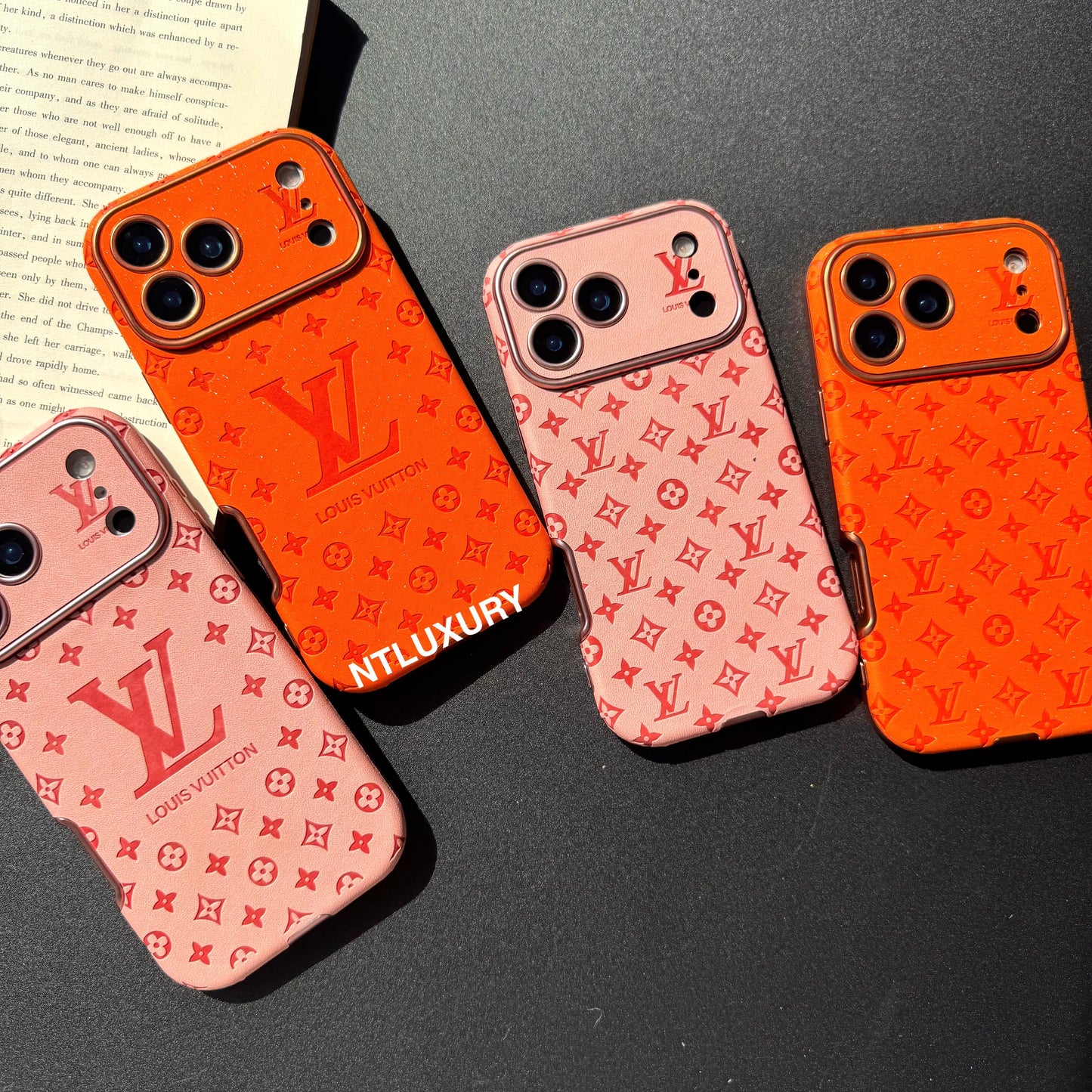 Orange Glitter Design Love Phone Case