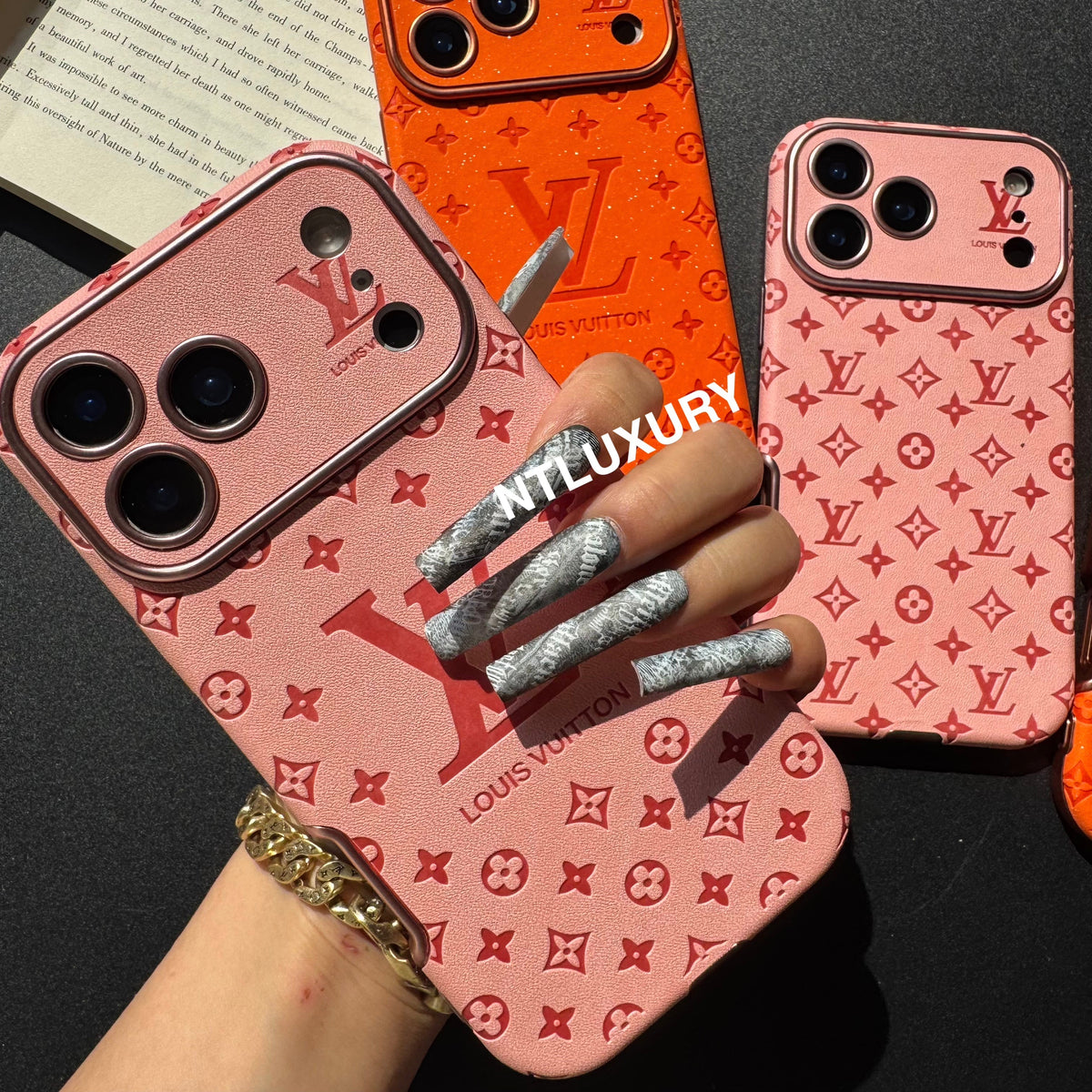 Coque de téléphone Amour Paillettes Oranges