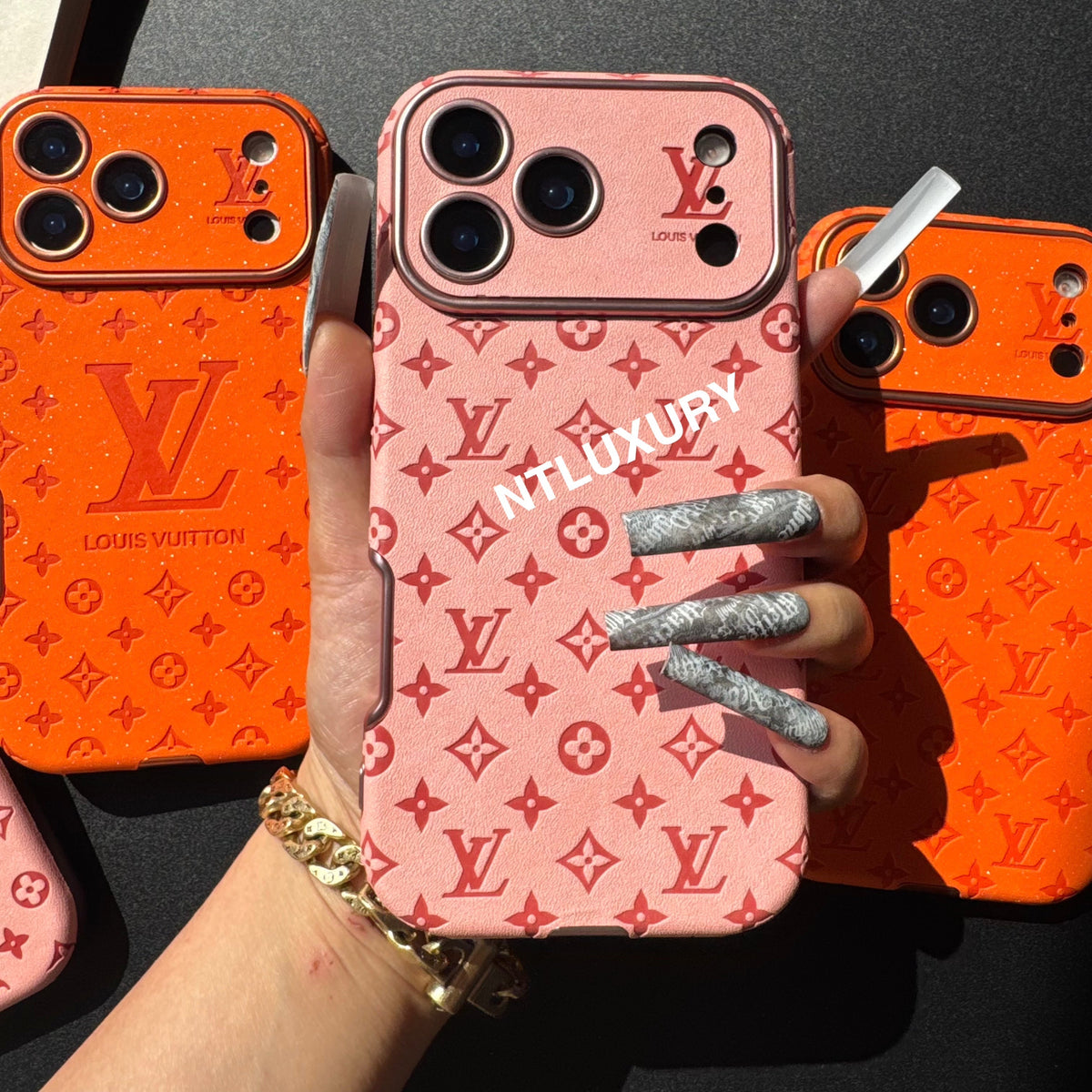 Coque de téléphone Amour Paillettes Oranges