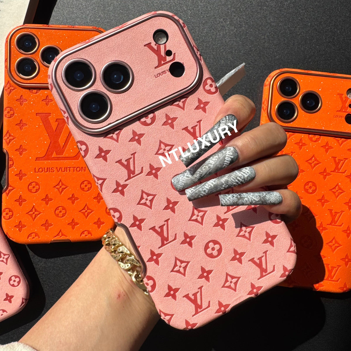 Coque de téléphone Amour Paillettes Oranges