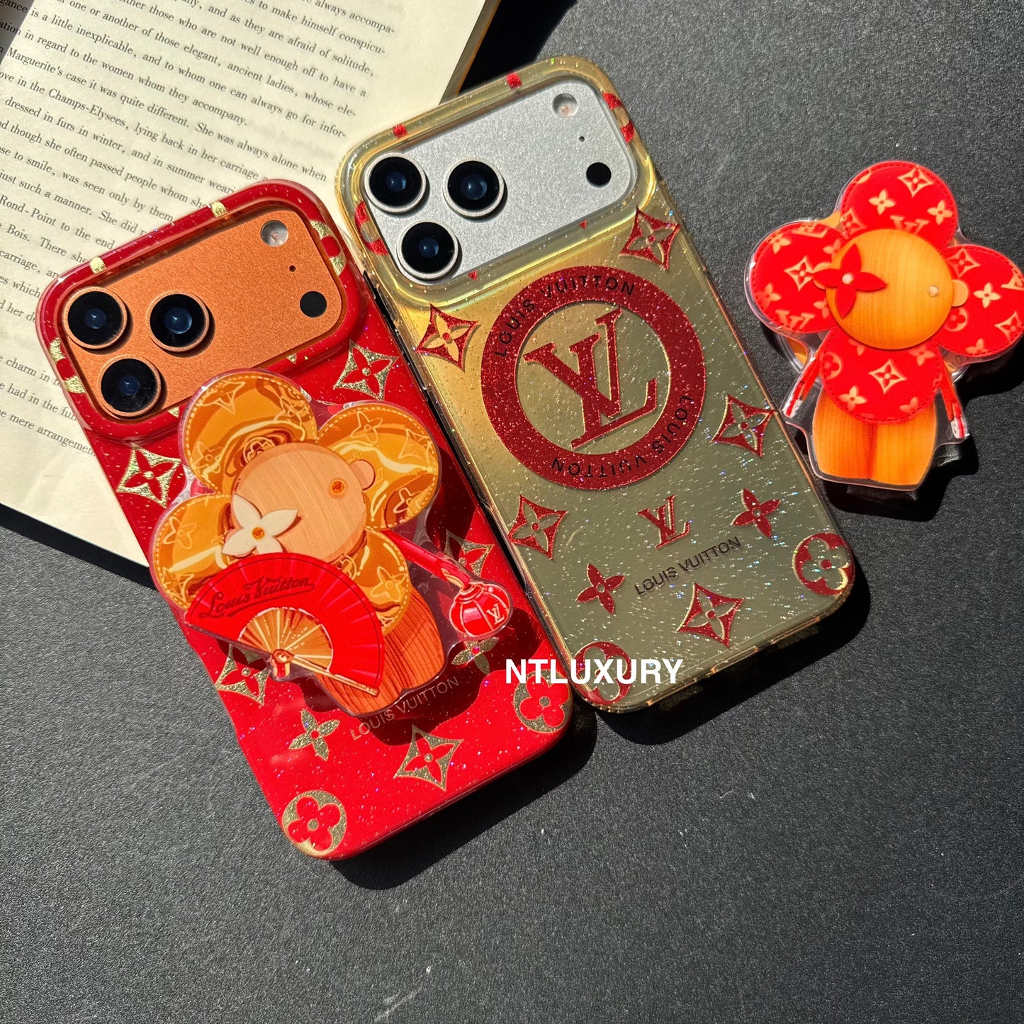 Orange & Red Gliiter Love Phone Case with Magsafe Holder