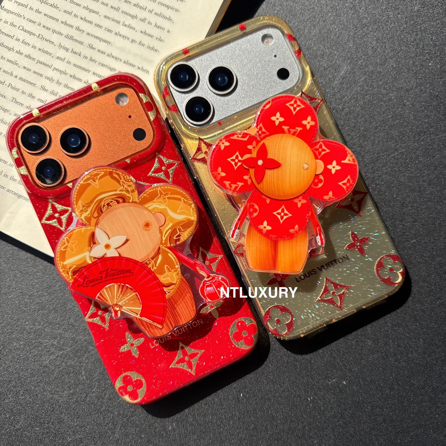 Orange & Red Gliiter Love Phone Case with Magsafe Holder