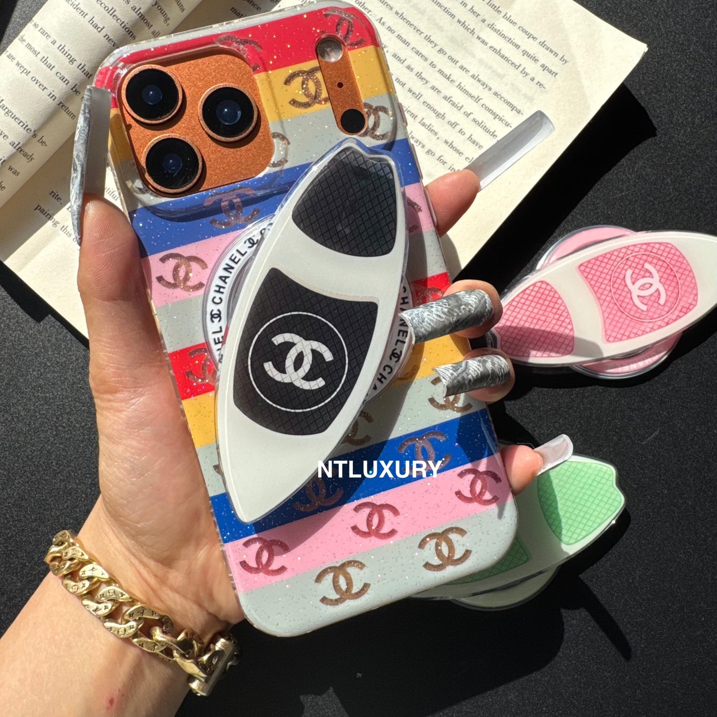 Colorful C Girl Phone Case with Magsafe Holder (skateboard)