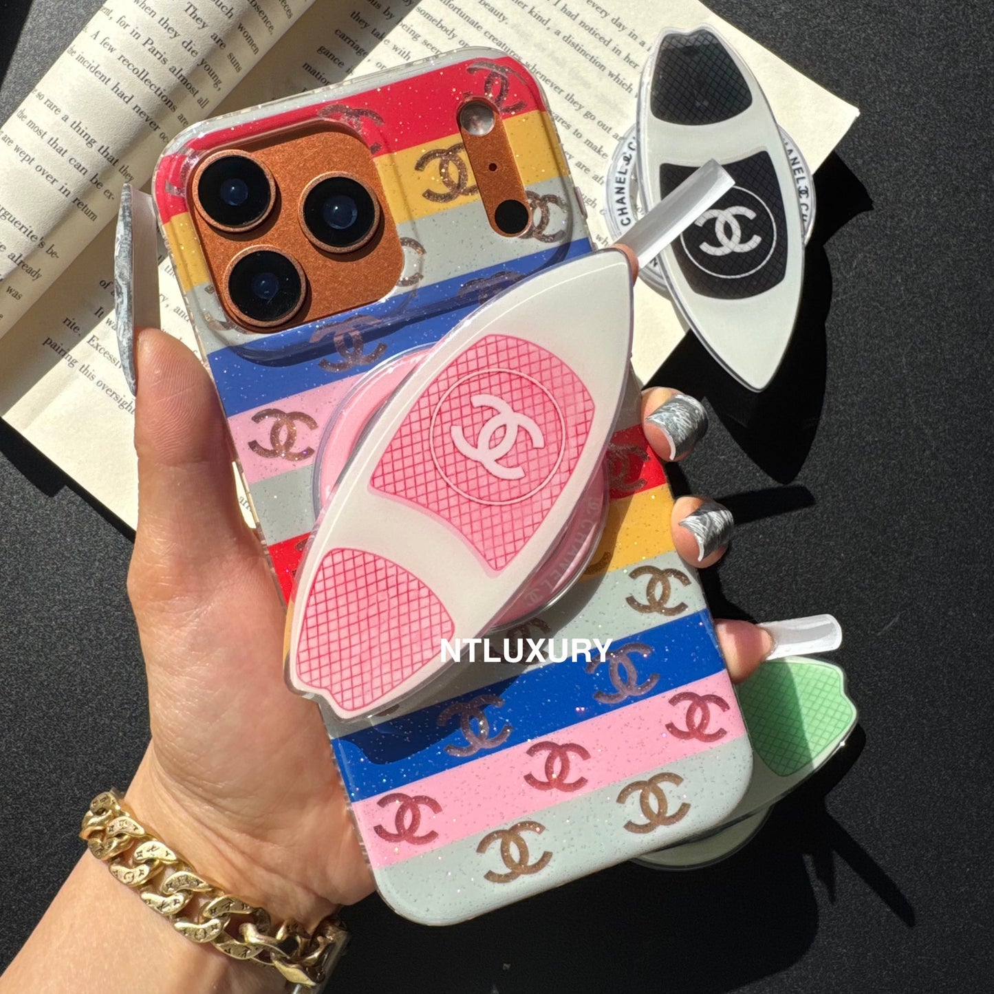 Colorful C Girl Phone Case with Magsafe Holder (skateboard)