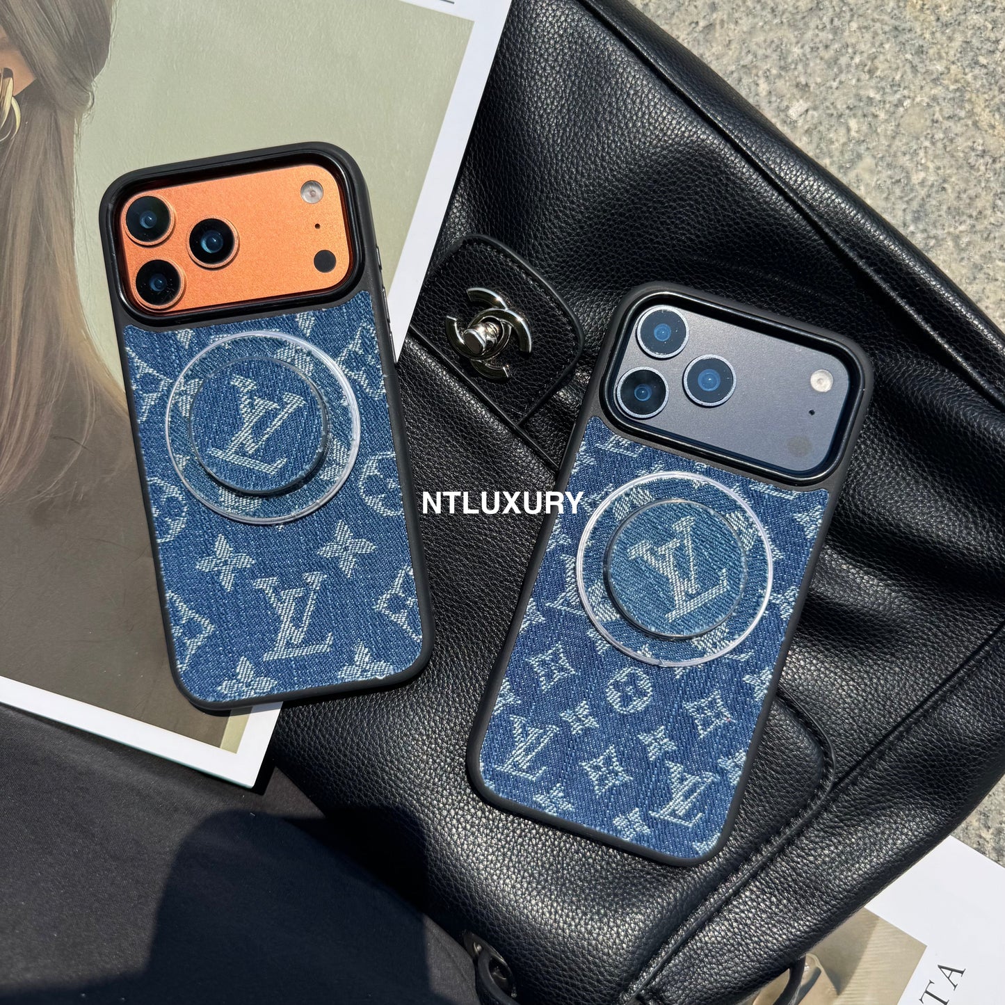 Denim Love Girl Magsafe Phone Case With Magsafe Holder