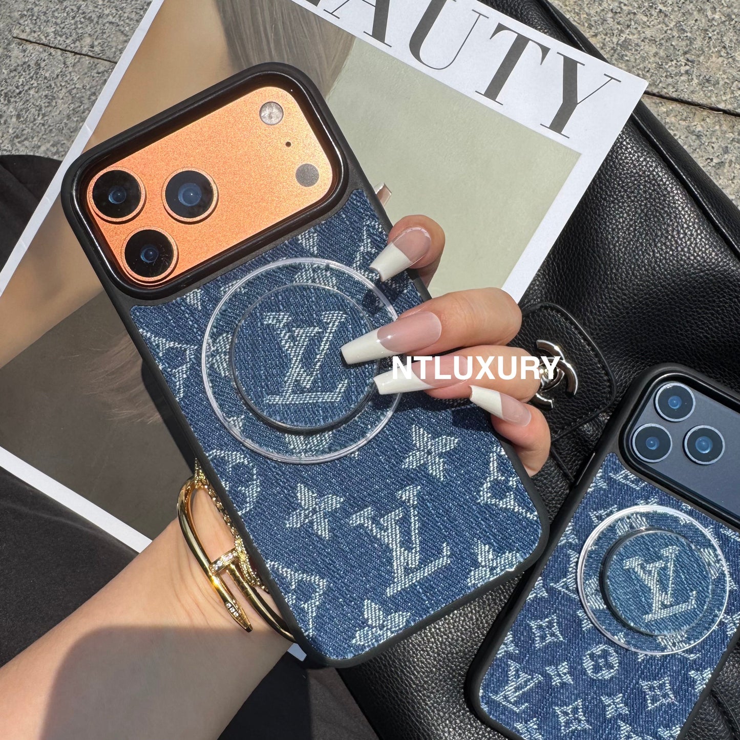 Denim Love Girl Magsafe Phone Case With Magsafe Holder