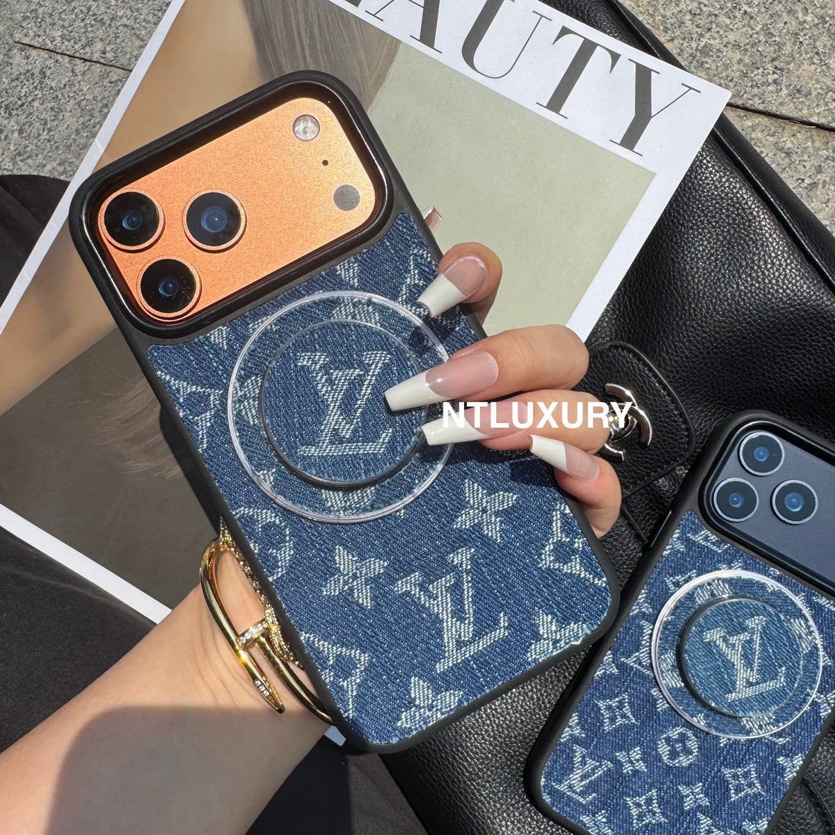 Denim Love Girl Magsafe Phone Case With Magsafe Holder