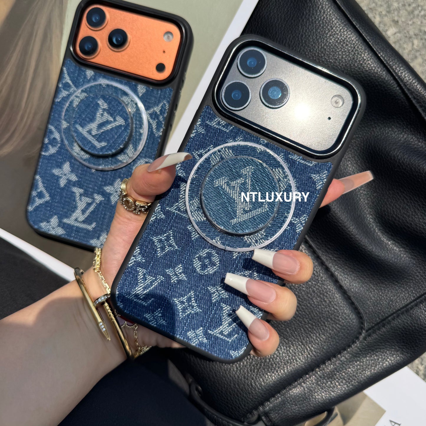 Denim Love Girl Magsafe Phone Case With Magsafe Holder