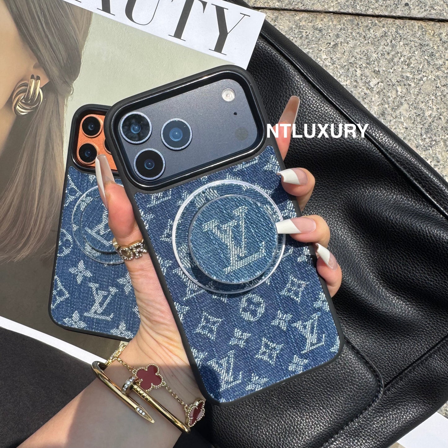 Denim Love Girl Magsafe Phone Case With Magsafe Holder
