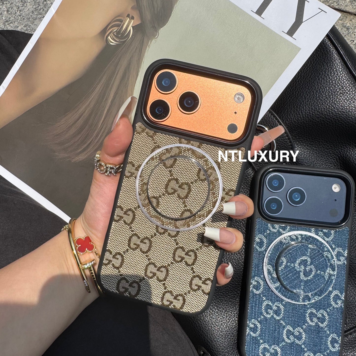 Denim Good Girl Magsafe Phone Case With Magsafe Holder