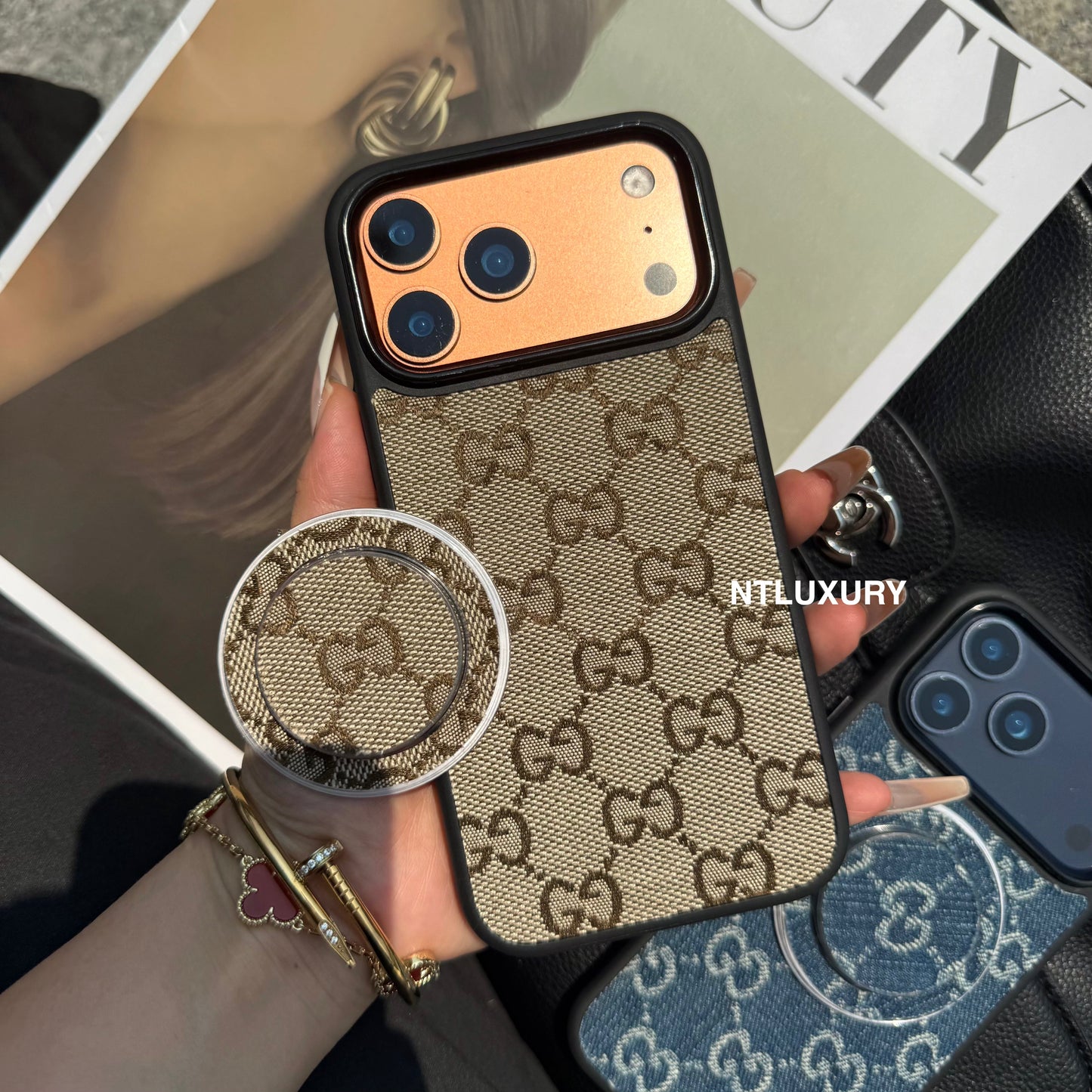 Denim Good Girl Magsafe Phone Case With Magsafe Holder