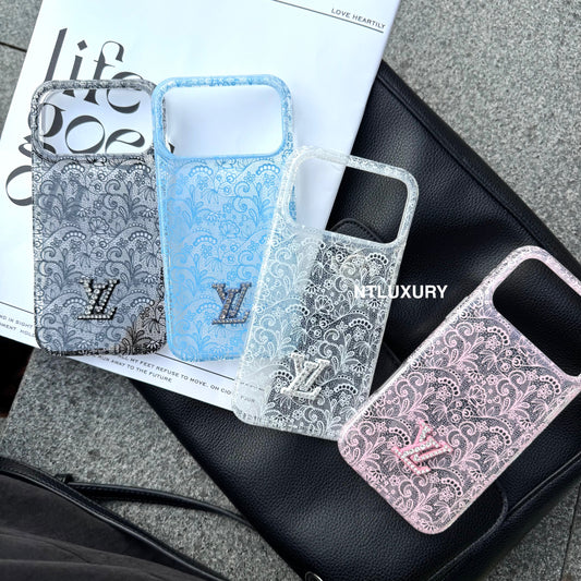 Colorful Transparent Lace Love Phone Case