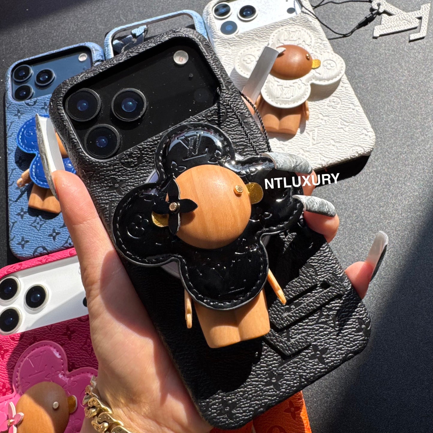 Colorful Design Phone Case with Doll Magsafe Holder