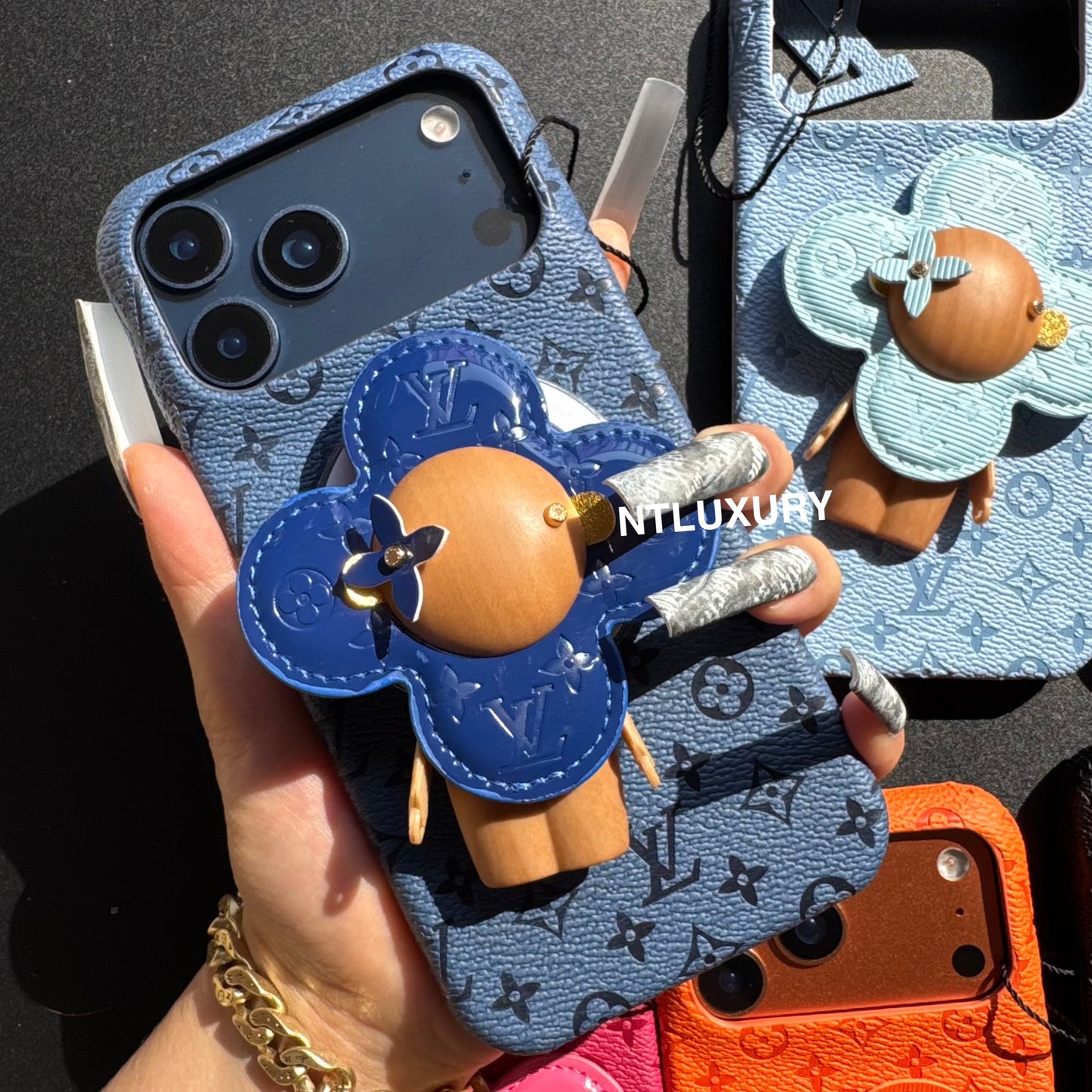 Colorful Design Phone Case with Doll Magsafe Holder