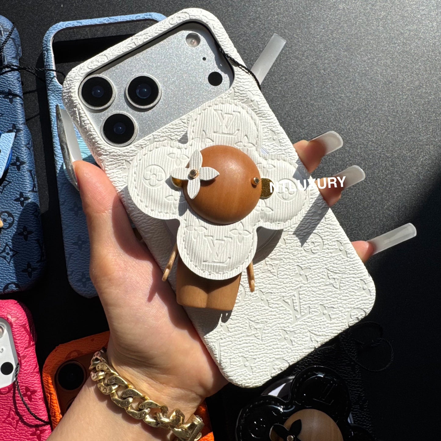 Colorful Design Phone Case with Doll Magsafe Holder