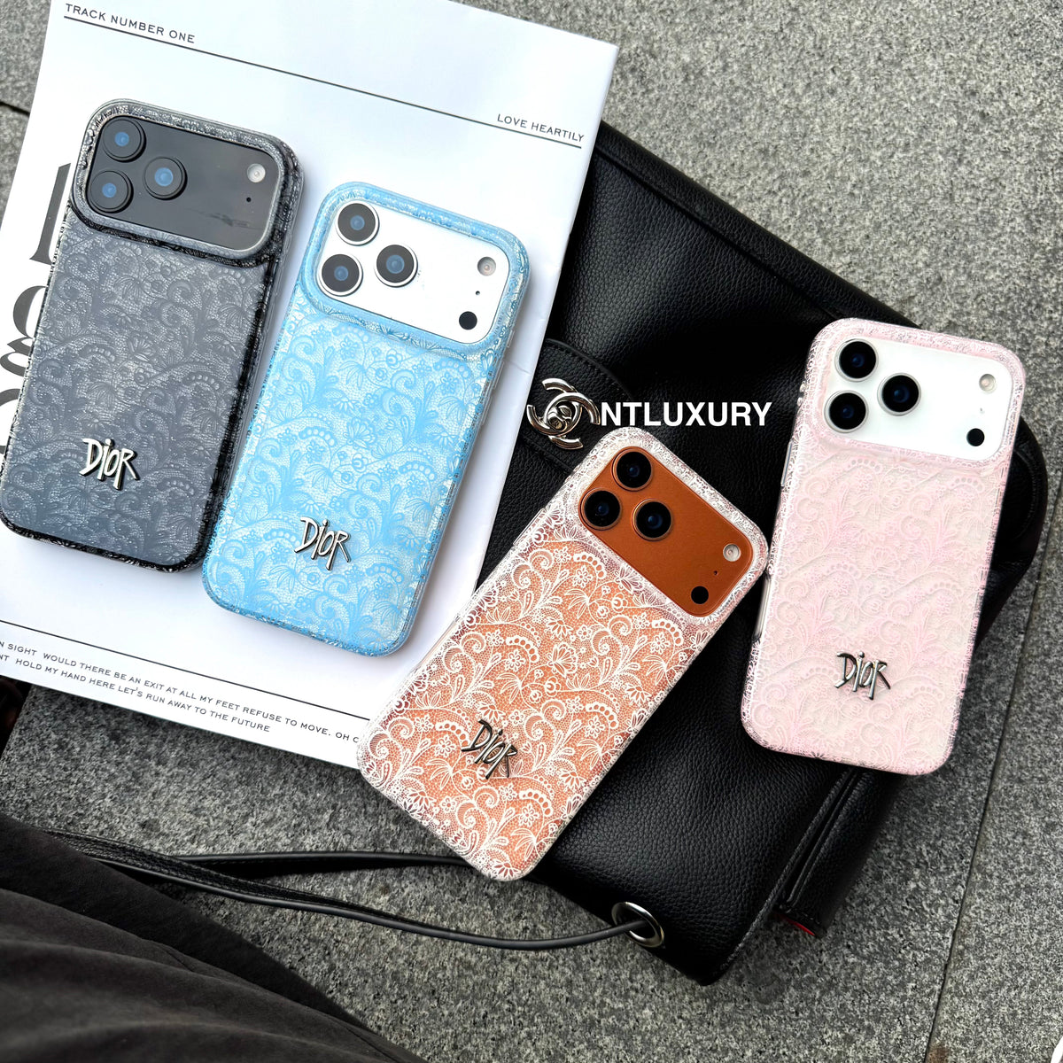 Colorful Transparent Lace Dove Phone Case